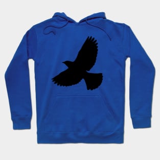 Crow Flying Silhouette Fan Tail Hoodie